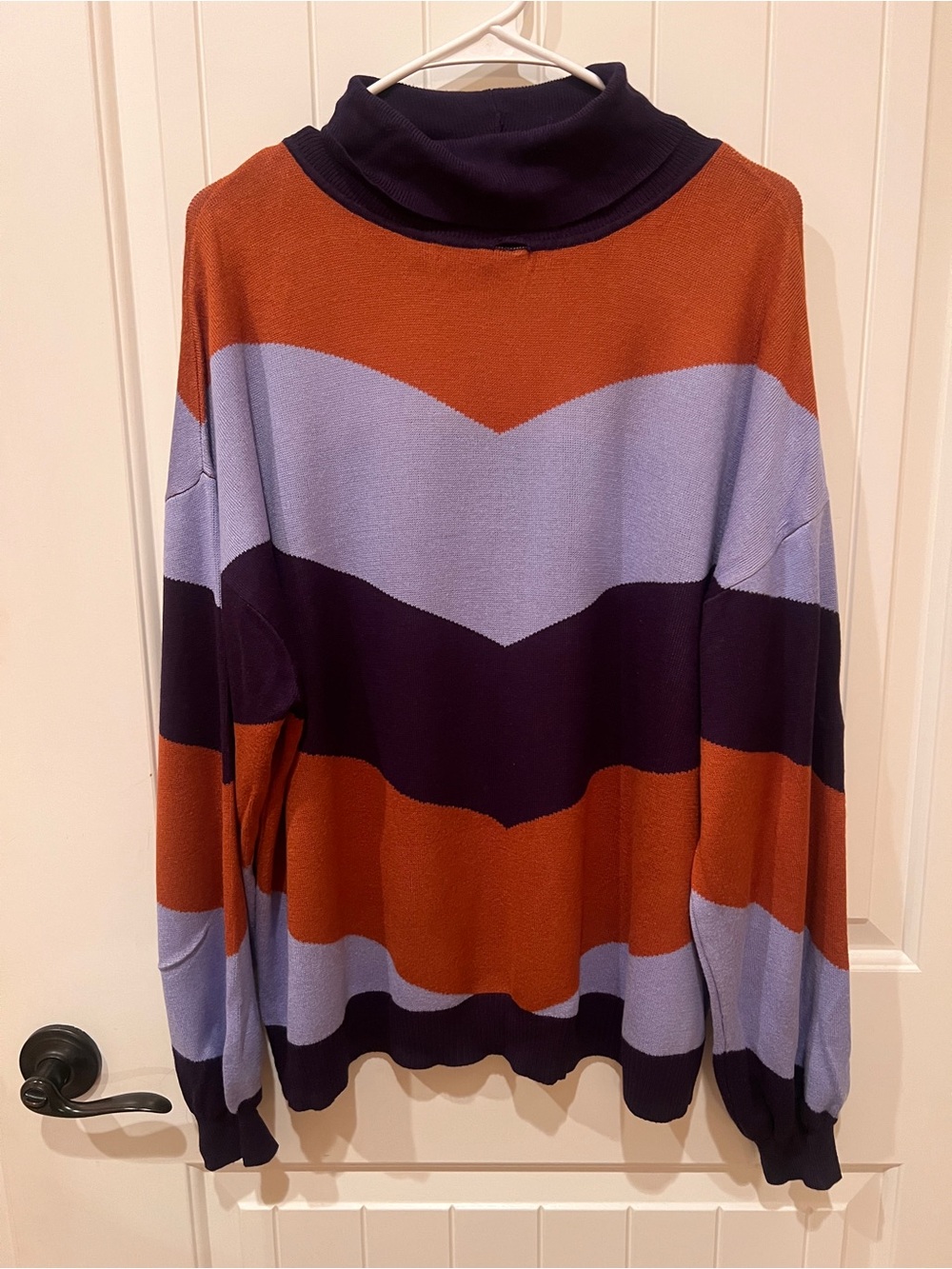 Eloquii Elements Chevron Sweater Colorblock turtleneck. See description
